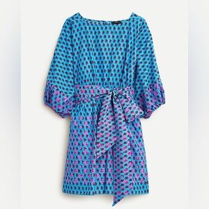 J Crew Dolman-sleeve mini dress in layered block print NWT